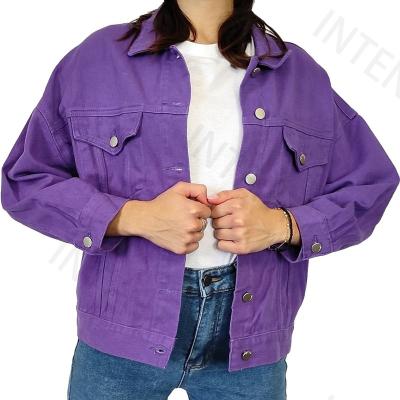 China 2021 Viable Denim Fabric Jacket Purple Wind For Women for sale