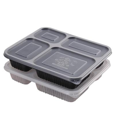 China Food Storage/Take Away Disposable Black Microwavable Disposable Clear Square Plastic Food Containers Take Out Food Containers 200ml~5500ml With Lid for sale