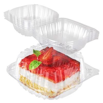 China Plastic Hinged Clamshell Food Container Plastic Disposable Dessert Takeout Containers Trays Plastic To Go Boxes For Salads Pasta for sale