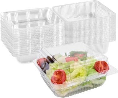 China Disposable Clear Plastic Food ContainersDisposable Square Hinged Food Containers With Lids Pop Out Clamshell Dessert Boxes For Pieces Of Cake for sale