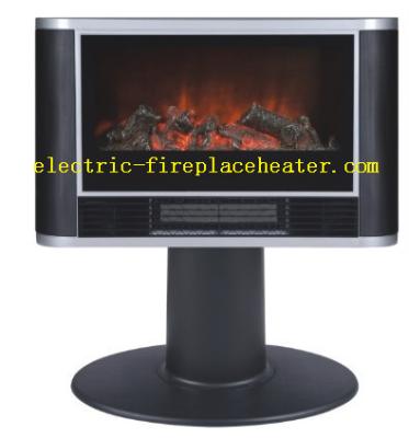 China Indoor Black Frame 2 in 1 Freestanding Fireplace Heater With Silver Bar for sale