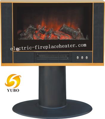 China Black TV Shaped Floor Standing Electric Fireplace Log Effect Electric Stove 900W / 1800W for sale