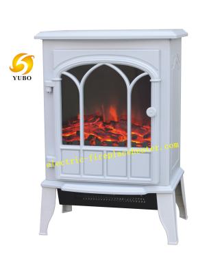 China White / Black Free Standing Desktop Electric Fireplace Stove Heater For Villas for sale