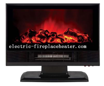 China Luxury ABS Desktop / Wall Mounted Electric Fireplace Heater Black / Red for sale