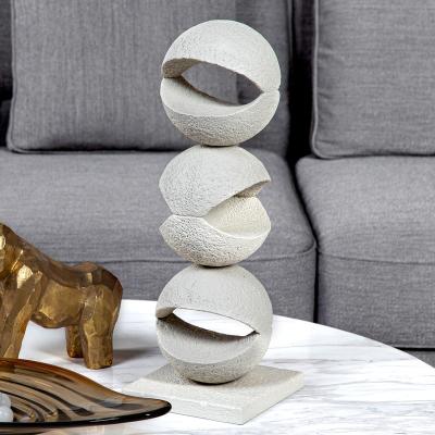 China Simple China Rough Half Ball Joint Design Random Resin Sculpture Morden Decor for sale