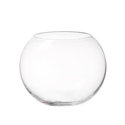 China Transitional Sale 4-20 Inch Factory Cold Cut Round Clear Glass Fish Bowl For Home Decoration for sale