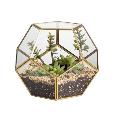 China New Modern Home Decorative Geometric Florarium Mini Greenhouse Plants Decor Vases Plant Floral Flower Pot for sale