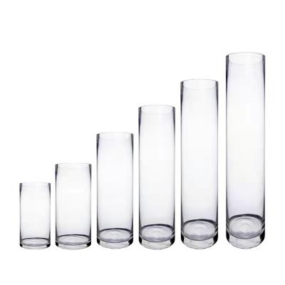 China Transitional Wholesale Decorative Clear Or Many Murano Glass Crystal Design Cylinder Color Vase Glass Flower Vase for sale