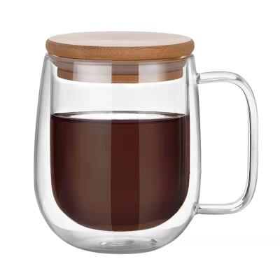 China 250ML 350ML Elegant Design Stocked Thermal Insulated Double Wall Glass Espresso Coffee Mug With Handle for sale