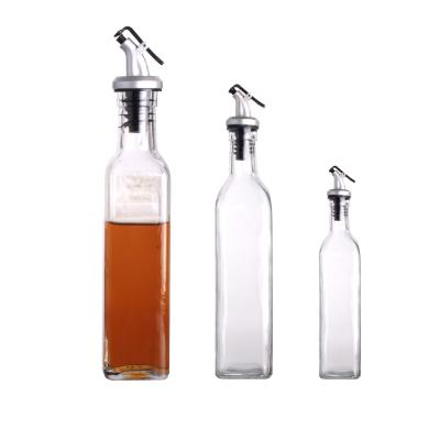 China Fresh Preservation Salad Dressing Condiment Serving Glass Bottles With 17oz Dispensers Salad Dressing Dispenser Set for sale