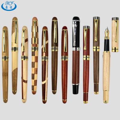 China Business Different High Quality Luxury Wooden Models Patterns Bamboo Fountain Pen for sale