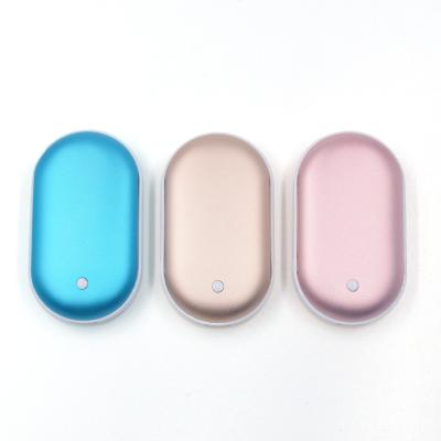 China 2021 Winter Gifts Reusable Mini Hand Warmers Rechargeable Small Size Large Capacity Pocket Hand Warmer With Power Bank for sale