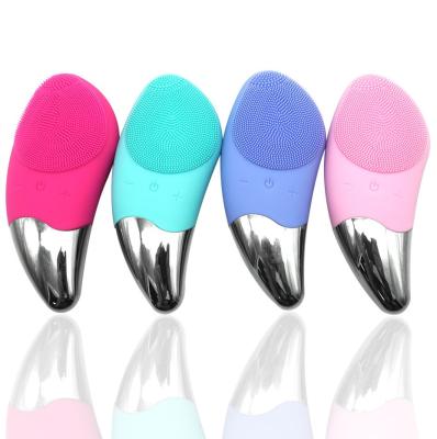 China 2020 Silicone Facial Brush DEEP CLEANING Facial Scrubbers IPX7 Waterproof Electric Face Cleanser Massager Brush For All Skin for sale