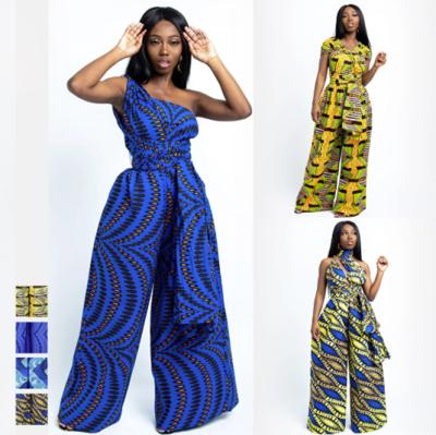 China 2020 Amazon Hot Sale Polyester Wide Leg Pants With Straps Fashions African Clothing Overalls Women Casual African Dresses for sale