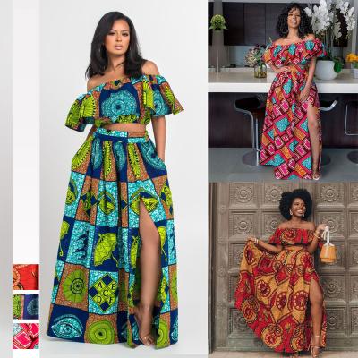 China Polyester Kitenge Dress for African Wholesale Headtie Kitenge Maxi Dresses New Style African Ladies Latest Design New Without Top for sale