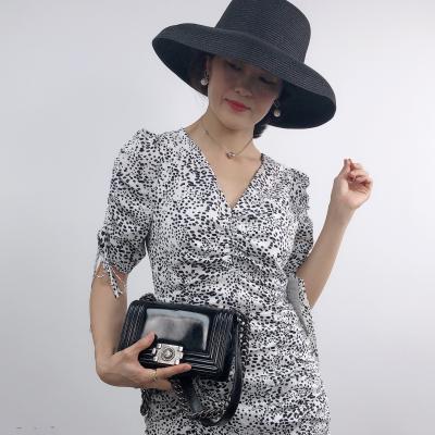 China Factory Price Floral Print Logo Long Sleeve Office Women's Formal Dresses Disheveled Custom Made Anti-static Party Mini Dresses for sale