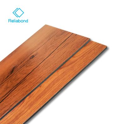 China Mid Century RELIABOND 2MM Wood Texture Aluminum Composite Panel For Furniture for sale