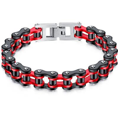 China Cute Wholesale European and American style retro bicycle chain shape Stainless Steel men's personality versatile bracelet for sale