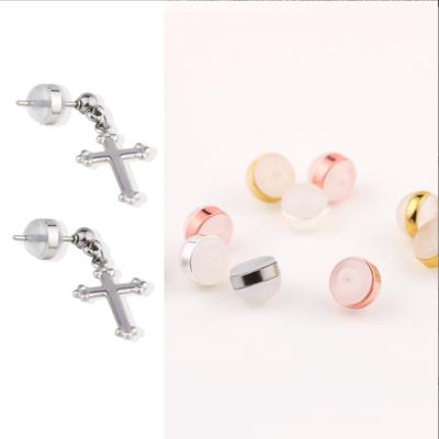 China Silica gel + stainless steel new Hot sale silicone ear plugs, burger-shaped ear bunches, diy ear studs and accessories for sale