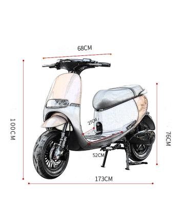 China Unisex Adult Long Distance Electric Motorcycle Mobility Scooter Vespa 72V 2 Seats Scooters for sale