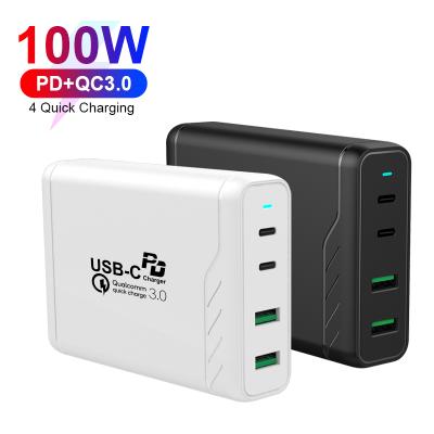 China For MacBook 100W QC3.0 Type C PD 4 Multiport USB Phone Table Charger Desktop Charging Station for sale