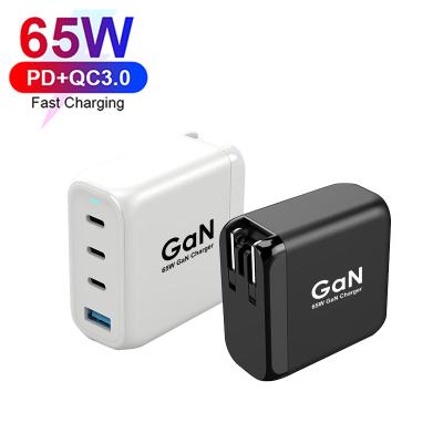 China PD 3.0 GaN 65W Mobile Phone Shenzhen Factory Fast Charging GaN Charger 4-Ports USB Type C USB-C Charger for sale