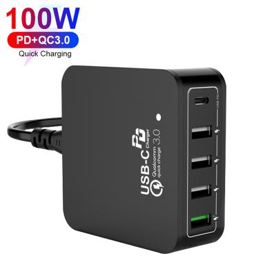 China Universal Mobile Phone 100W USB Travel Charger Adapter Smart Charger for iPad Tablet for MacBook Laptop for sale