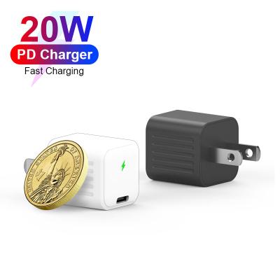 China PD20W USB-C Mini Mobile Phone Charger 20W Fast Charging Palladium Wall Charger For iPhone12/Samsung for sale