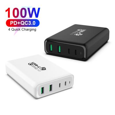 China For MacBook 4 Ports 100W USB-C Palladium QC3.0 Quick Charger Charger Multi Port Smart Laptop Desktop Mobile Phone for sale