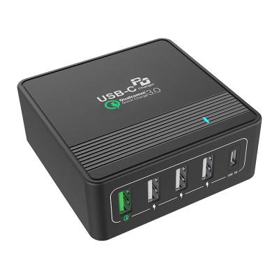 China 60W LAPTOP Multi Fast Charging QC 3.0 Port USB Charger 5 Desktop Charger Station For Multiple Phone for sale