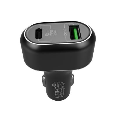 China Qualcomm Fast Charger Type-C Mobile Phone Portable Laptop Phone Fast Charging 3.0 Car Charger For MacBook for sale