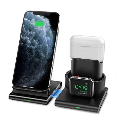 China For Smartphone For iWatch For Air Pods Detachable 3 In 1 Wireless Charger Dock For Phone For Apple Watch For AirPods for sale