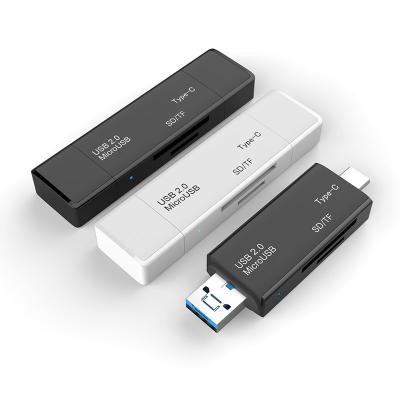 China Portable Support SD/TF Card 3 In 1 Type-C OTG USB2.0 Smart Card Reader With Micro SD/TF Card for sale