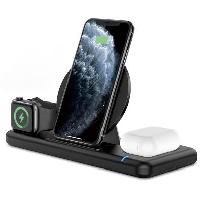 China Mobile Phone / For Apple Watch / Air Pods Custom LOGO 3 in 1 Fast Wireless Qi 15W Wireless Charging Station Mobile Phone Charger Stand For Apple Watch For Apple Watch Pods air for sale