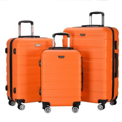 China Travel Long Distance Luggage Set Carry On Luggage ABS Luggage Set Kids Luggage With Iron Trolley Travel Bag for sale