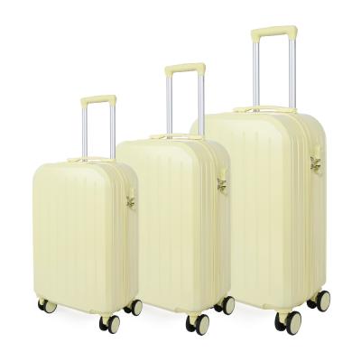 China 2021 fashionable newst koffer pieces cute style Giel ABS luggage suitcase 3 pieces luggage set for taking on vacation for sale