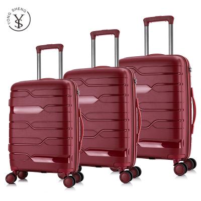 China Hot Selling Bottom Travel Suitcases On Wheels PP Luggage Travel Bags Custom Design Luggage Suitcase kuffert for sale