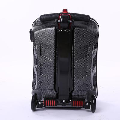 China 2022 New and Popular Trending Innovative Design Travel Suitcase Student Bags ABS PC Trolley Bags Kids Folding Suit Case Scooter Luggage for sale