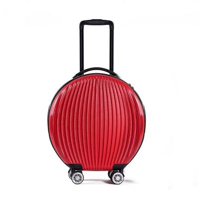 China Round Shape Luggage With Strap INS Fashion Lady Travel Trolley Suitcase White Luggage Carryon For Girl for sale