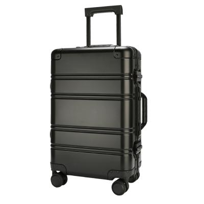 China Fashionable Hot Selling Vintage Aluminum Rolling Hard Shell Luggage Quadruple Trolley Briefcase Suitcases for sale