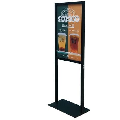 China Advertising Metal Poster Sign Holder Board Floor Standing Display Stand Outdoor for sale