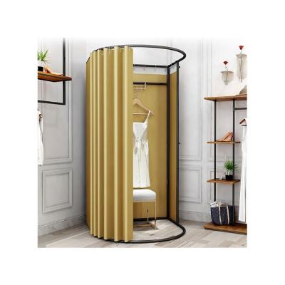 China 2022 New Design Dressing Room Wall Mounted Fitting Convenient and Portable Custom Shop Curtain Changing Movable Dressing Room for sale