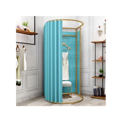 China China Manufacturer Convenient and Portable Dressing Room Curtain Stand Wall Mounted Clothing Fixture Changing Mobile Dressing Room for sale