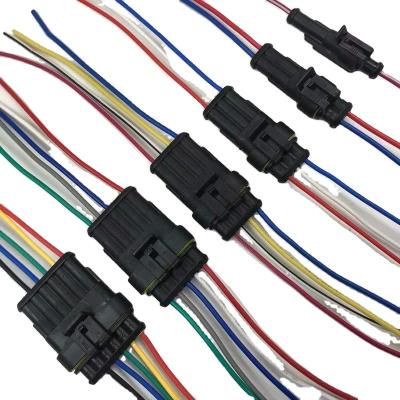 China 1/2mm/3/4mm/5/6mm pin automotive anti water and electricity connector hid plug wire and cable automobile truck harness for sale