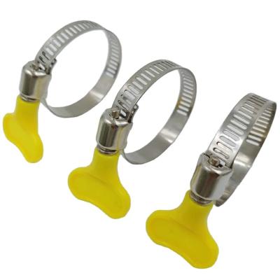 China Connection china supplier stainless steel spring line clamp with butterfly screw for sale