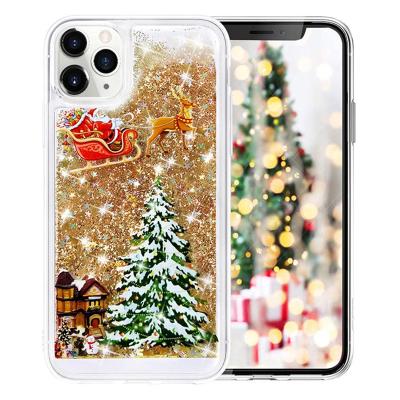 China New Next Bling Glitter Quicksand Christmas Shockproof Phone Case Cover For iPhone 13 12 11 pro XS X Max XR for sale