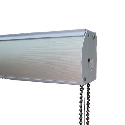 China Minimalist Range Of Electric Motor One Way Vision License Plate Spring Assist PVC Flexible Remote Motor Exterior Clear Roller Blinds for sale