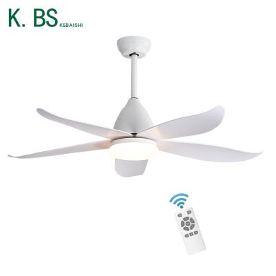 China Modern Decorative 47 Inch 3 Color Acrylic Shade ABS Wood Blades Ceiling Fans With Led Lights for sale