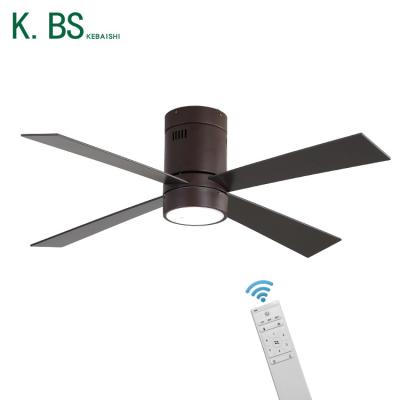 China Modern Indoor Plywood 48Inch 4 Blades AC DC Remote Control Motor Led Ceiling Fan Light for sale