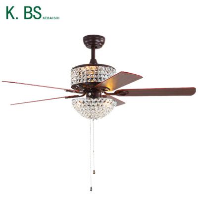 China Wholesale Modern Living Room Decorative Chandelier Air Cooling Iron Ceiling Fan Indoor Led Light for sale